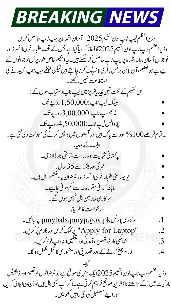 PM Laptop Loan Scheme 2025